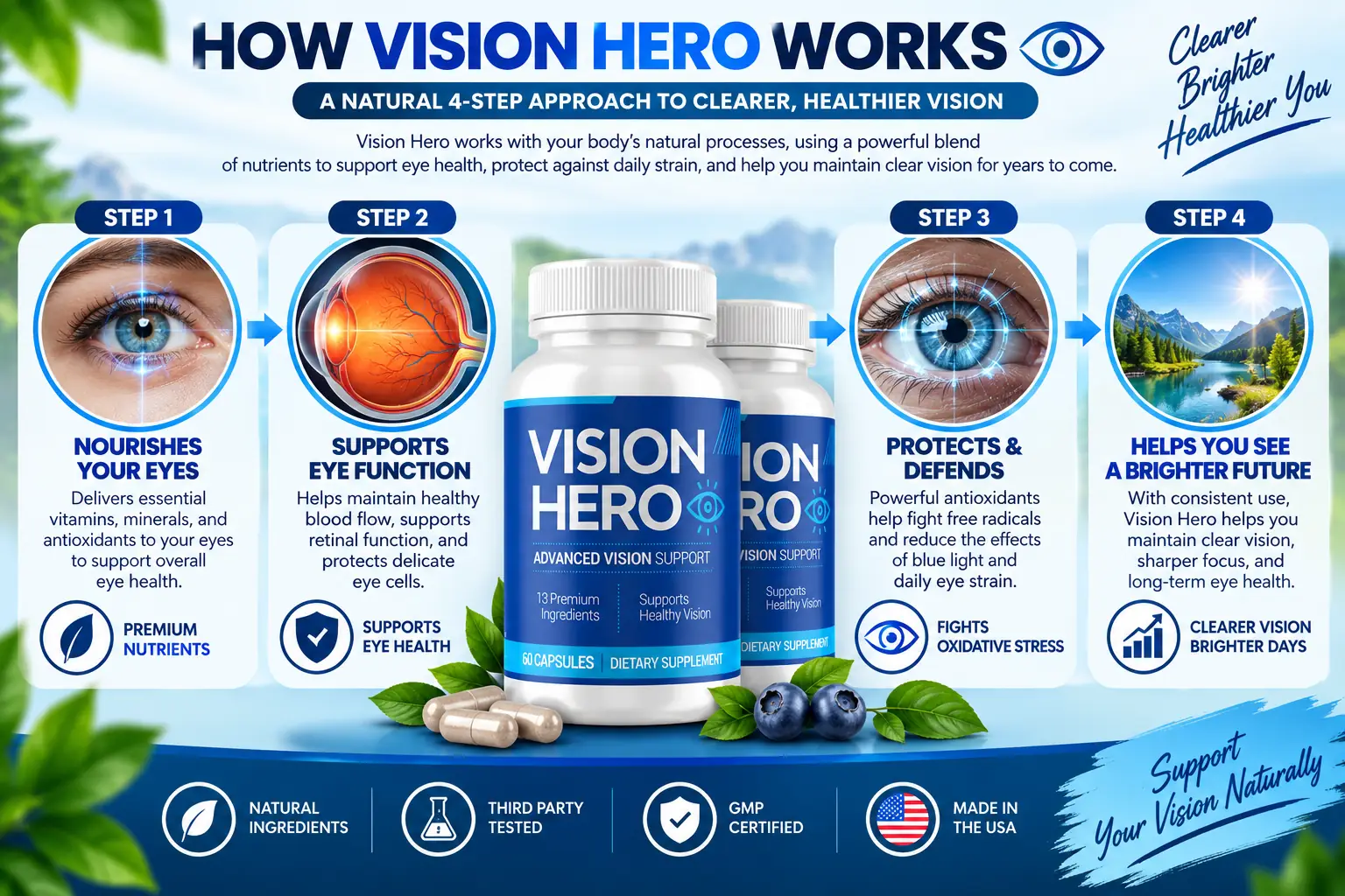 How Vision Hero works: a natural 4-step approach to clearer, healthier vision
